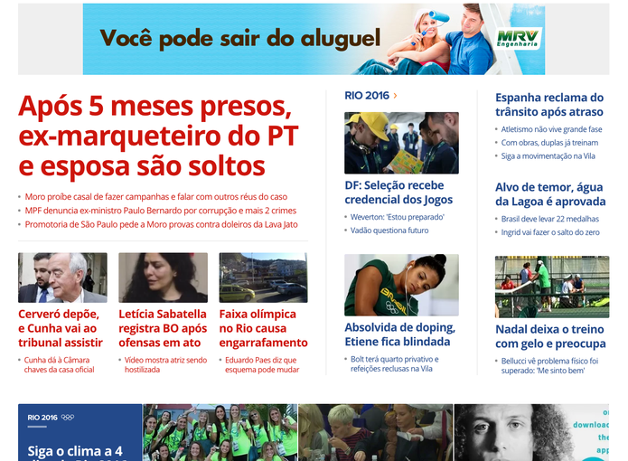 Nova Home da Globo.com entra no ar com foco em velocidade